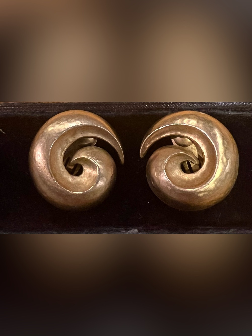 Vintage Gold-tone Swirl Clip-On Earrings